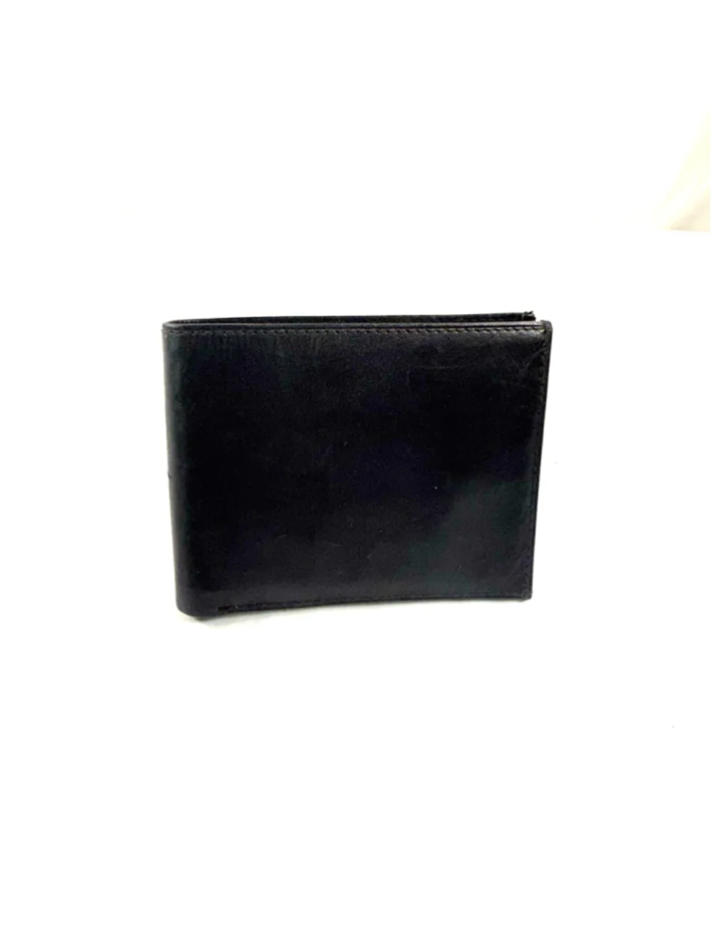 Hand Crafted Genuine Leather Wallet Men Black Trifold Credit Cards ID Cash India